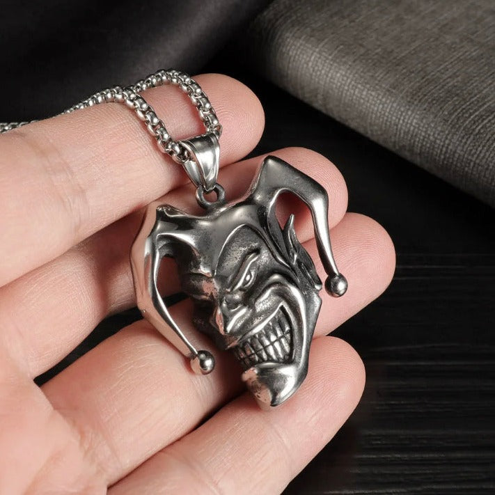 Evil Harlequin Jester Clown Pendant