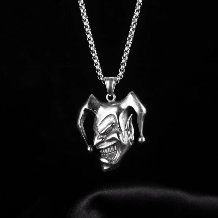 Evil Harlequin Jester Clown Pendant