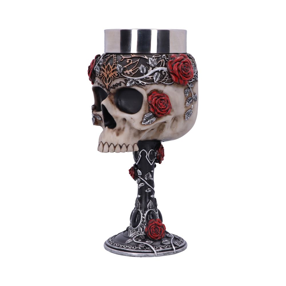Gothic Roses Skull Goblet