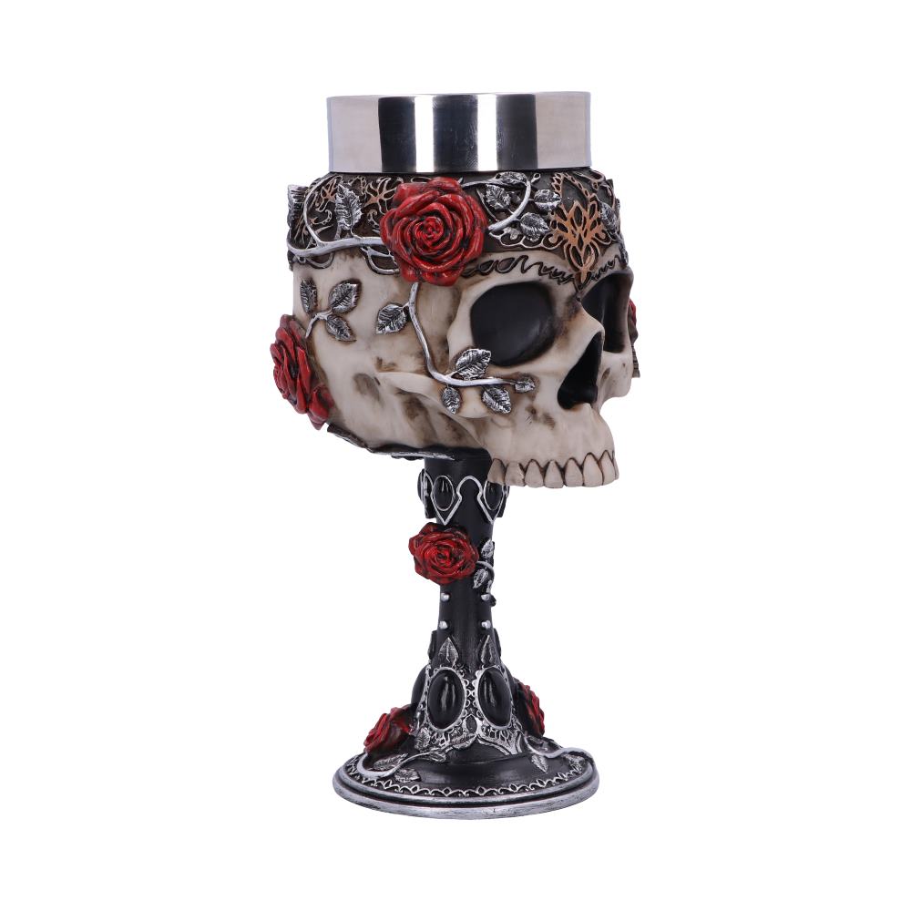 Gothic Roses Skull Goblet