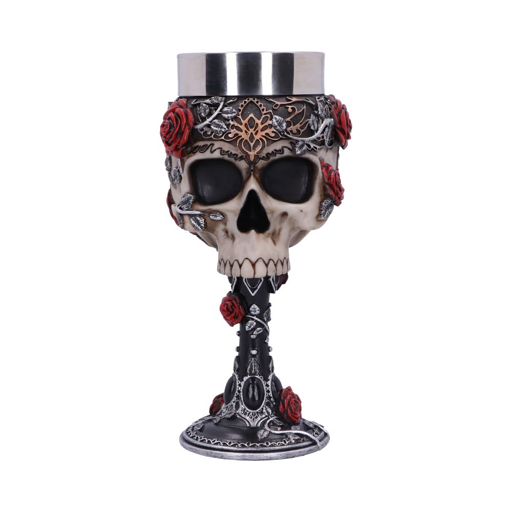 Gothic Roses Skull Goblet