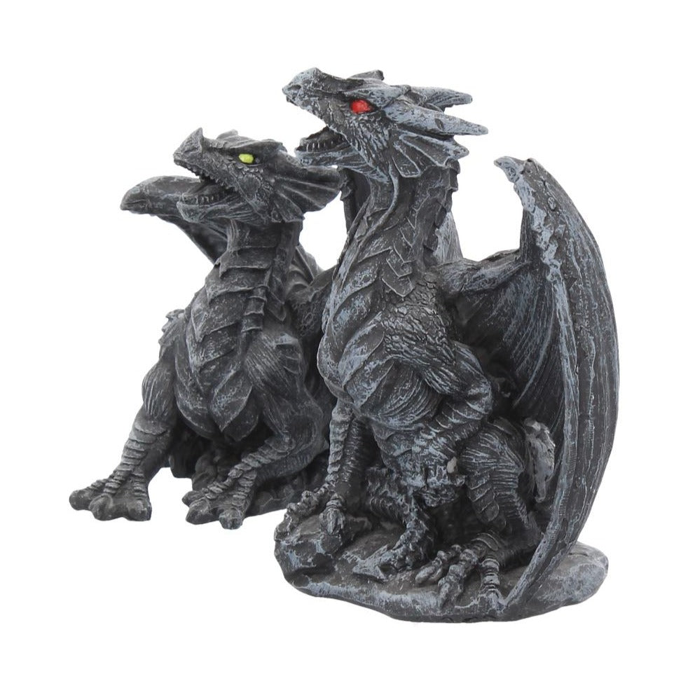 Dark Fury (Set of 2) Obsidian Dragon Figurines