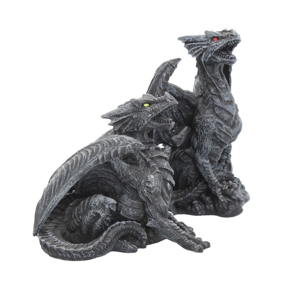 Dark Fury (Set of 2) Obsidian Dragon Figurines