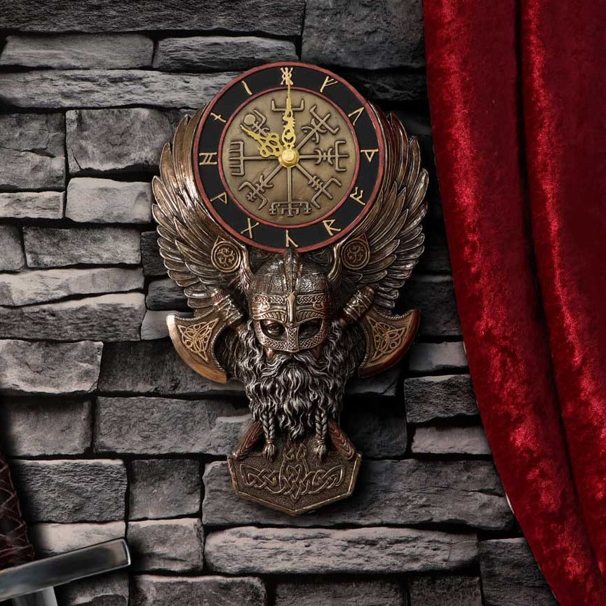 Vegvisir Runic Viking Norse Compass Wall Clock