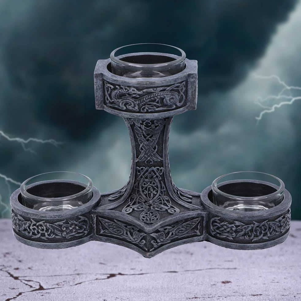 Thor's Hammer Tea Light Holder