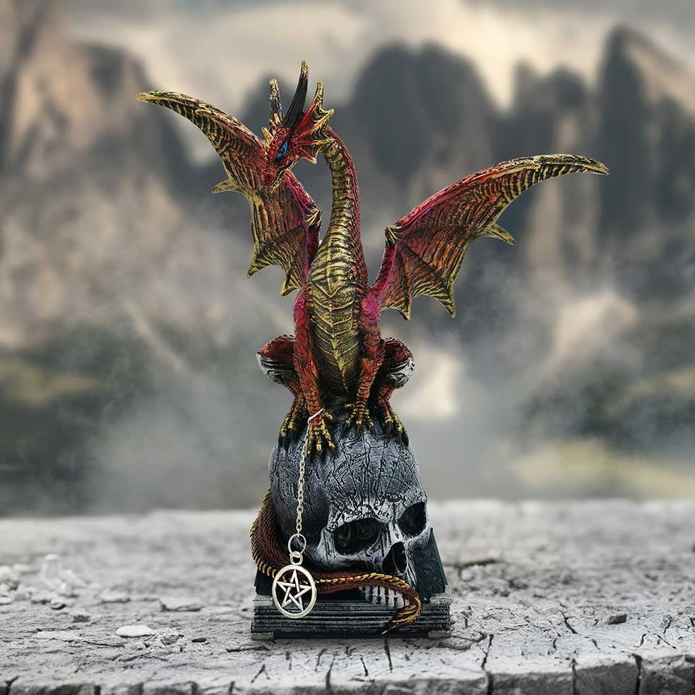 Fate of the World Dragon on Skull Figurine