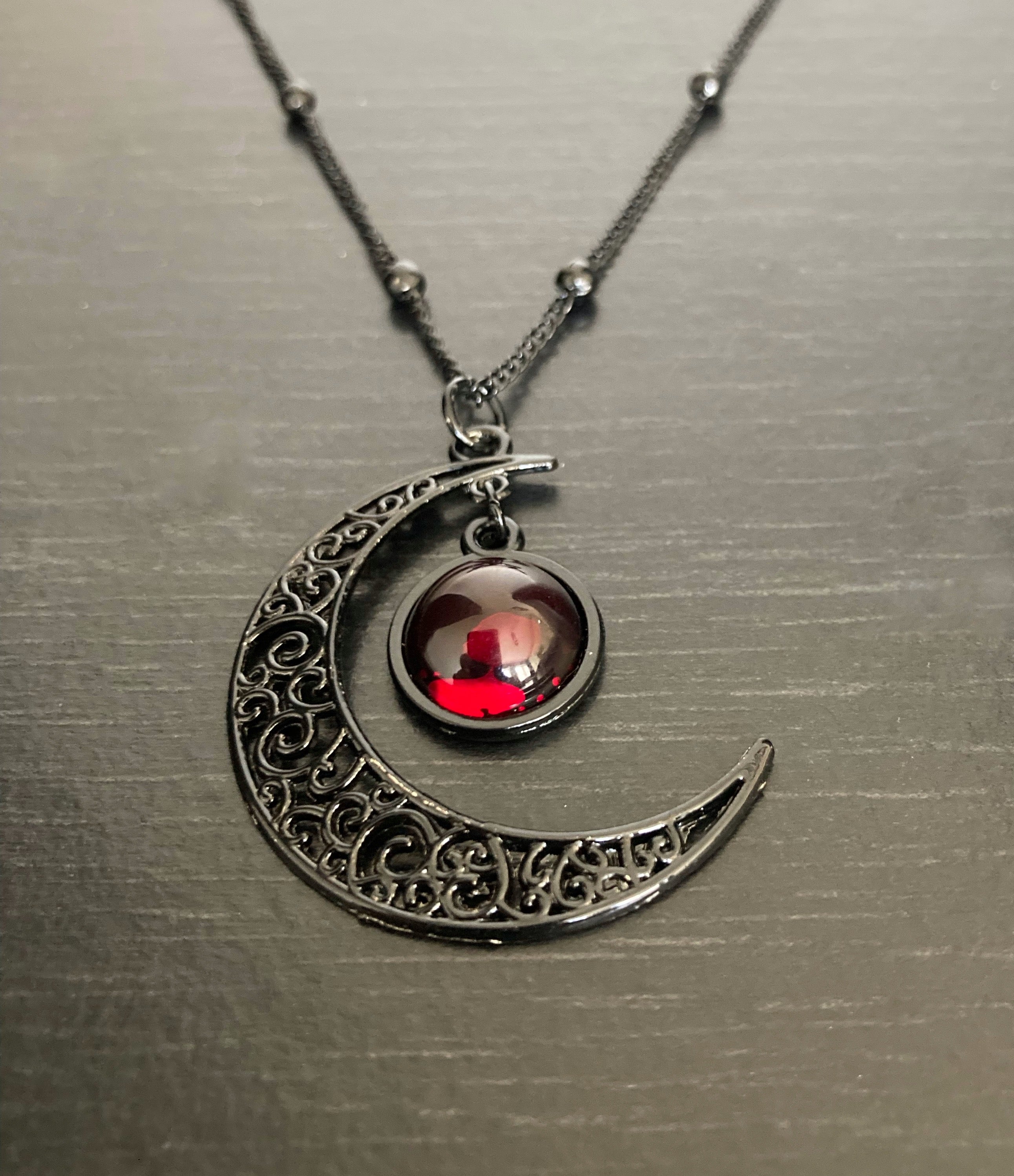 Red deals moon necklace