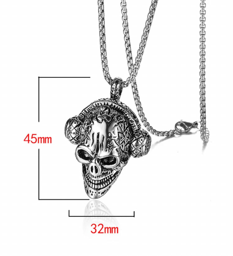 Skull with Headphones Pendant